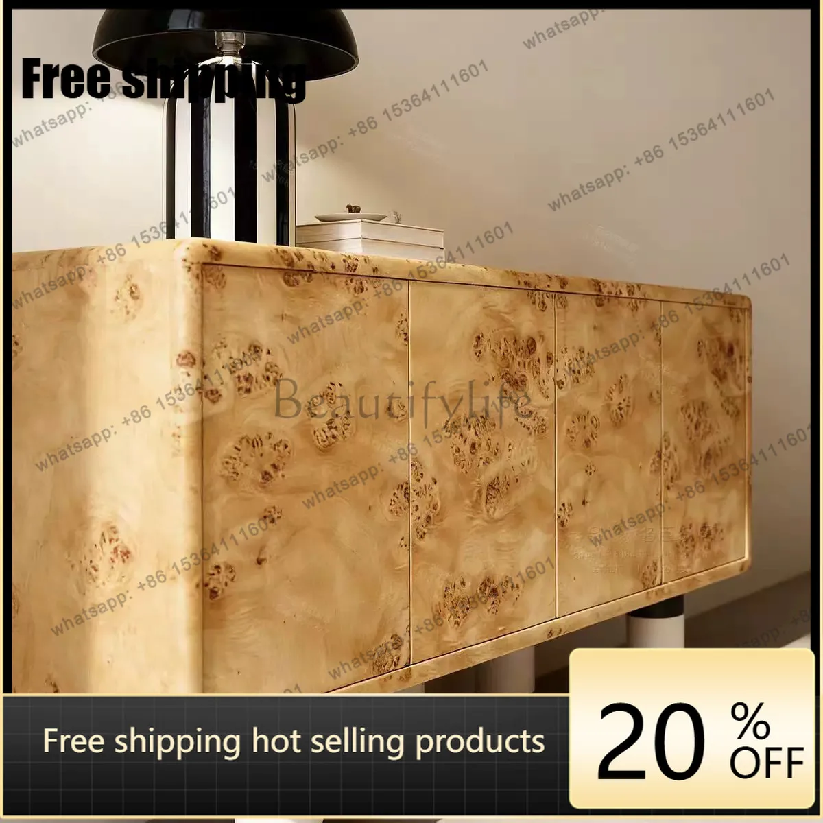 Factory Direct Medieval Wind Tumor Veneer Against the Wall Locker Wabi Sabi Wind Entrance Side Cabinet
