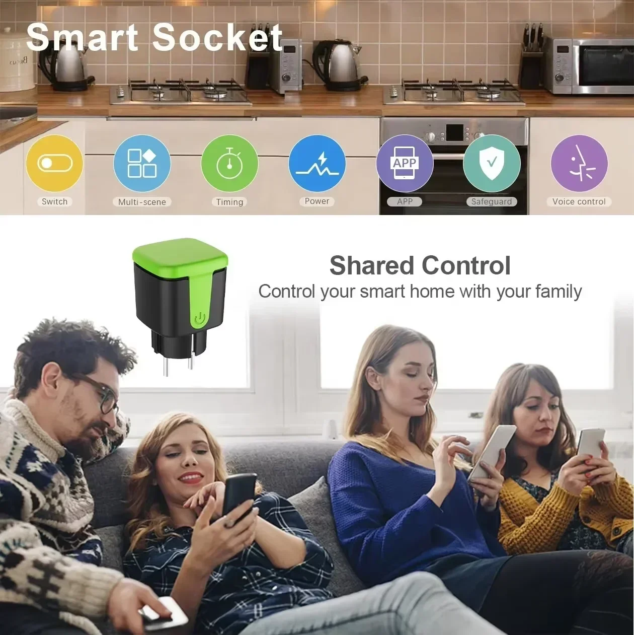 Tuya EU 16A WiFi Smart Waterproof Socket Outdoor Socket Smart Living Electric Plug With Alexa Google Home Voice Remote Control view 6