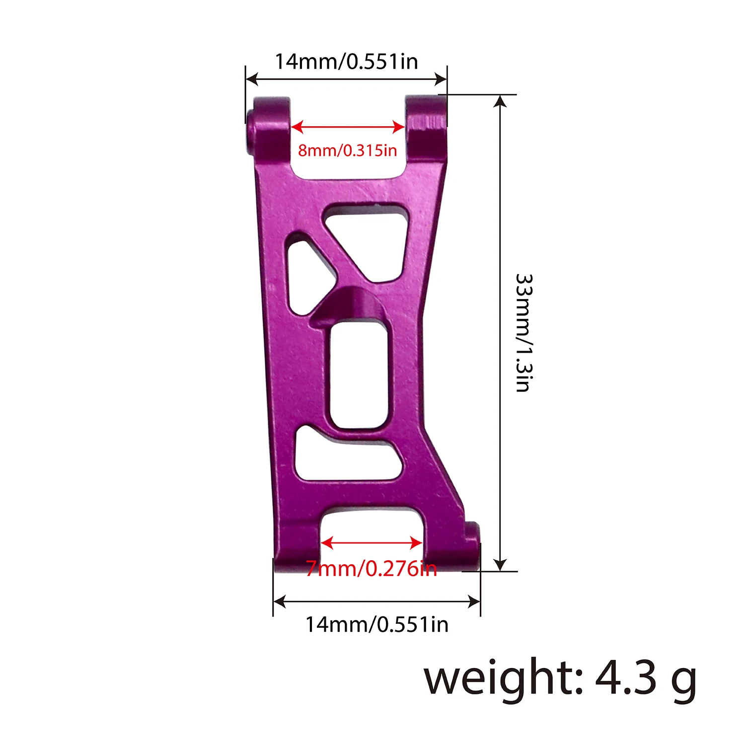 Brazo de suspensión inferior delantero de aluminio para 1/24 Losi Micro B Micro-T Wltoys 244016 Rc Car 2WD Buggy RTR LOS00007 reemplazar