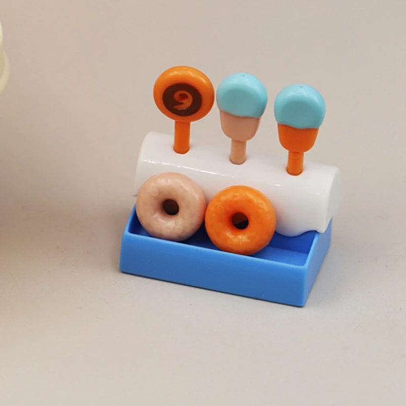 Mini Dessert Cart Lollipop Donut Vending Cart Decoration Dollhouse Children Play House Toys