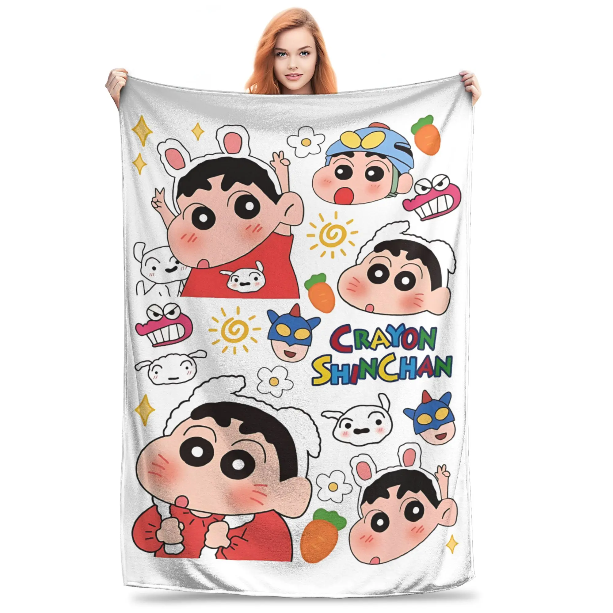 1PC home Cutecore Room Decor Crayon S Shin chans Blanket Throw Blanket  Novelty Warm Blanket All Season
