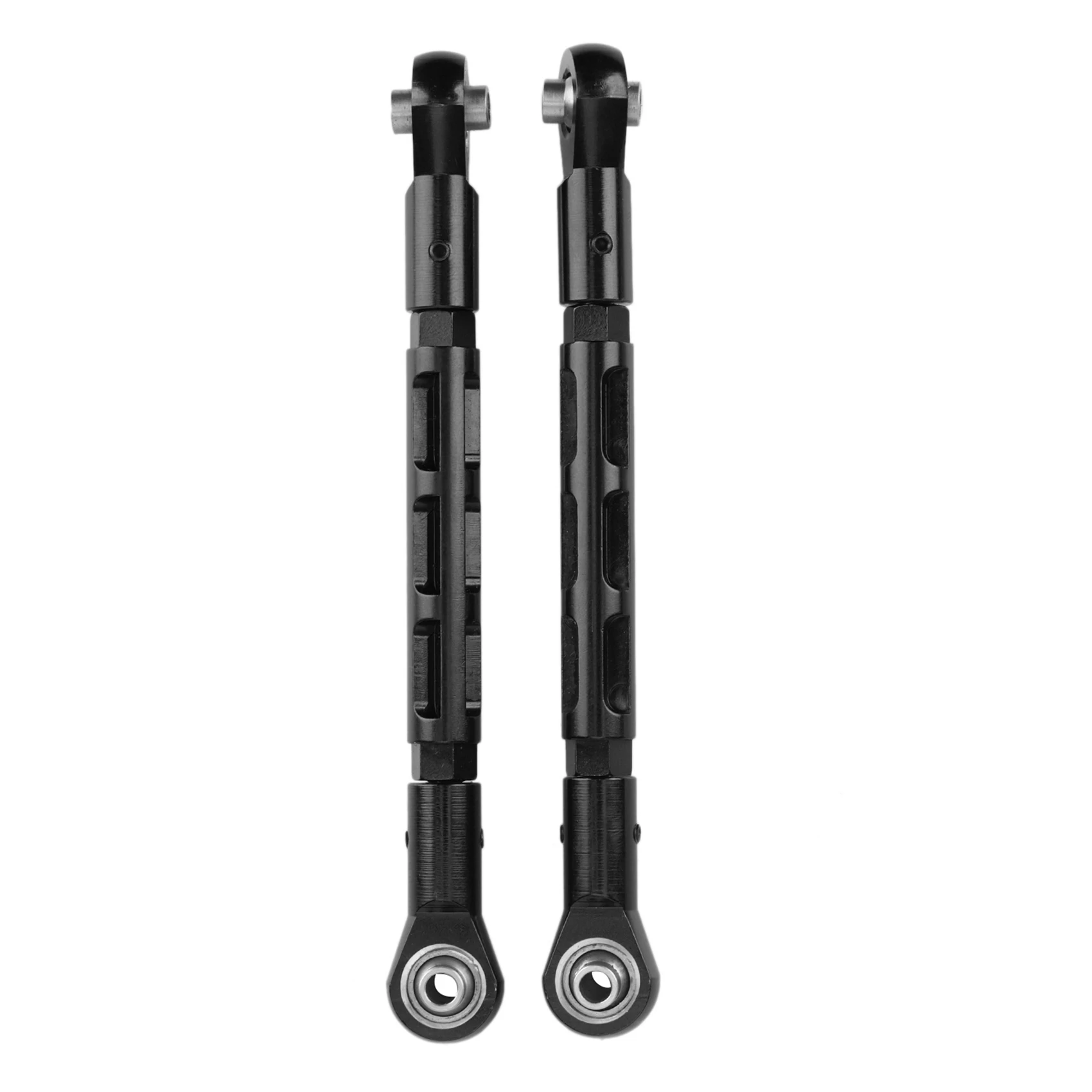 2Pcs Metal Adjustable Front Steering Link Rod Tie Rods for LOSI SUPER BAJA REY 1/6 Desert Truck RC Car Parts,Black