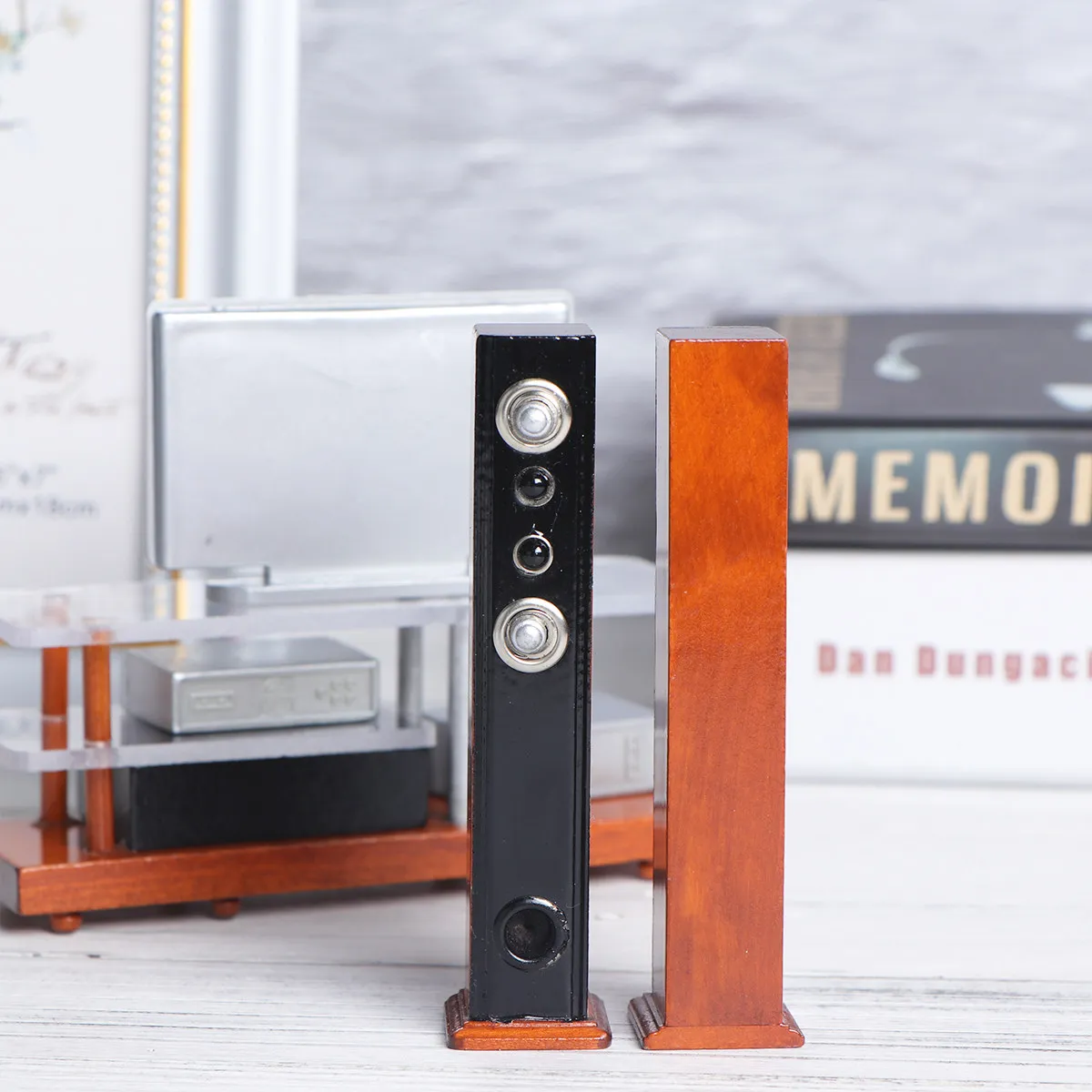 

1Set Miniature House Furniture Unique Artistic Cabinet Acoustics Home Office Decoration Photo Prop Prop