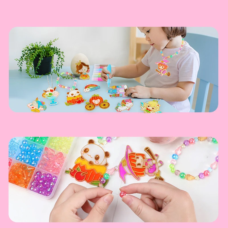 Kit de pendentif en cristal portable pour garçons et filles, graffiti bricolage, peinture à la colle, jouets de Noël, cadeau d'Halloween, 3 ans