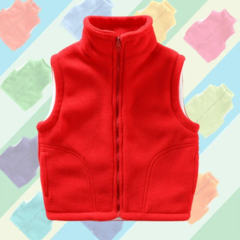 Teenager Outerwear Waistcoats Sleeveless Jackets Children\'s Vest for Boy Girl Polar Fleece Baby Kids Vest Warm Winter 100-150cm