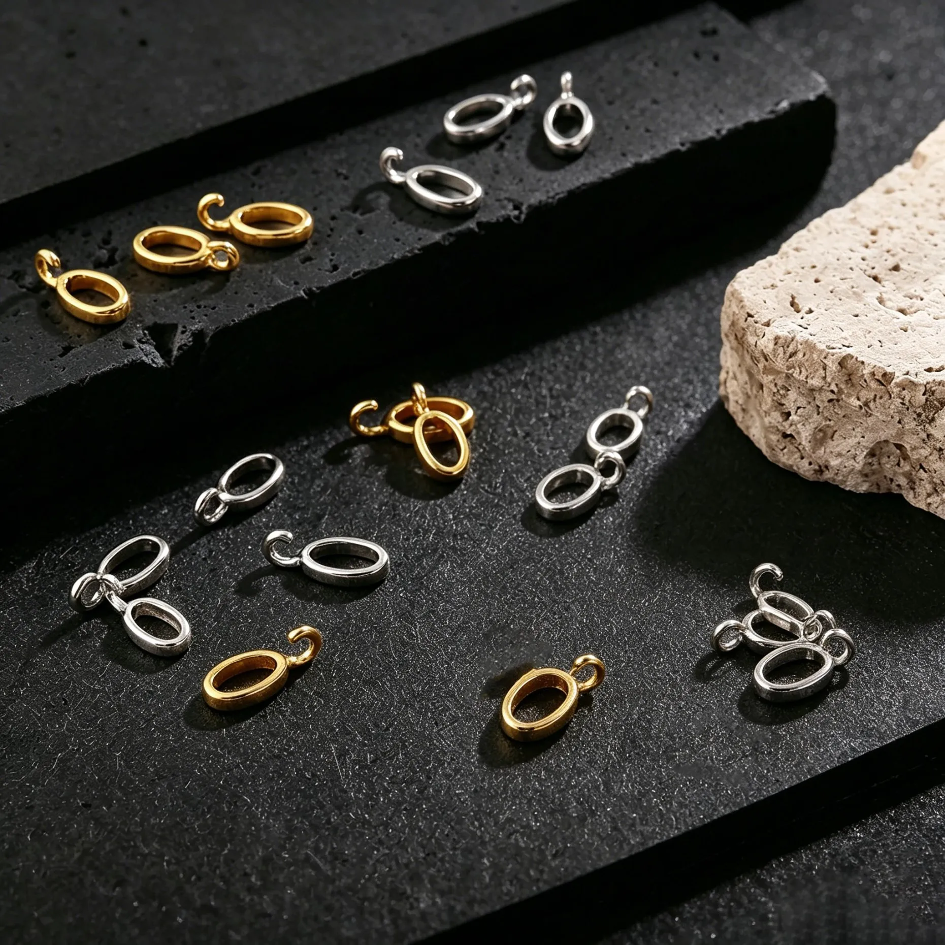 10 Stück 18K vergoldete ovale Verbinder-Anhänger für DIY-Ohrringe, Halsketten, Armbänder, Schmuckherstellung, Zubehör – Detail 2