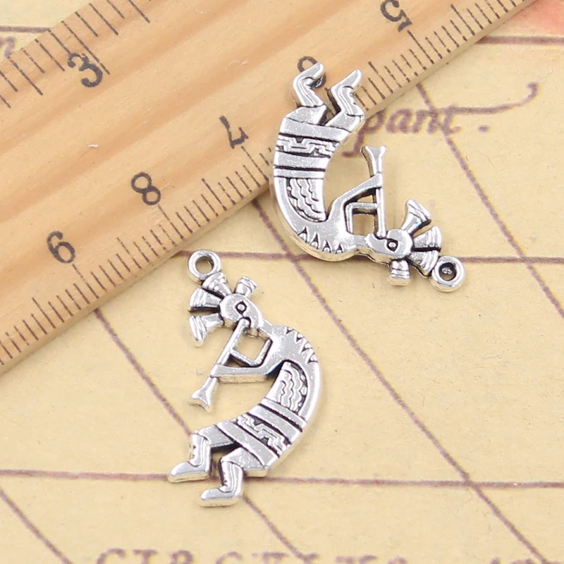 20pcs Charms Native Kokopelli 26x13mm Tibetan Silver Color Pendants Antique Jewelry Making DIY Handmade Craft