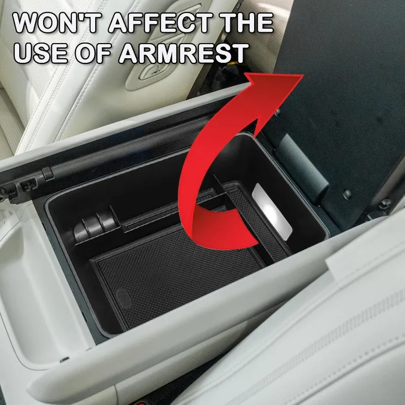 Center Console Organizer Tray Compatible with 2024 2025 Hyundai Santa Fe Interior Storage Box Insert Secondary Accessories (Armr