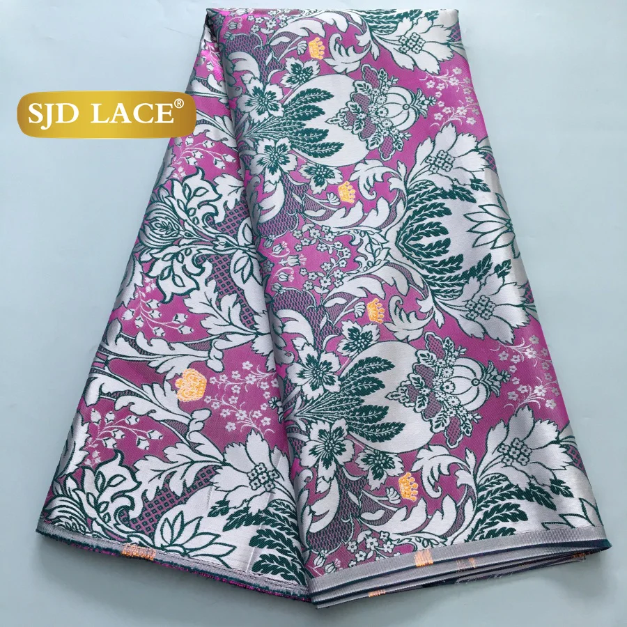 

SJD LACE Damask Lace Fabrics 5Yards African 2025 Luxury Printing Jacquard Brocade DIY Sew For Nigeria Women Wedding Dresses 4397