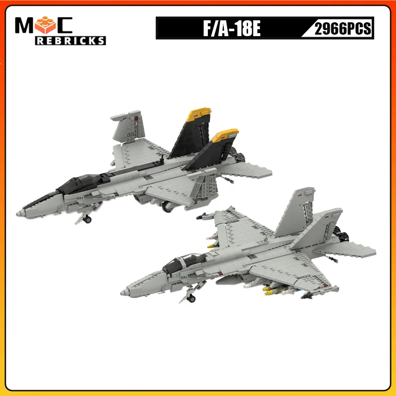 

Multi Purpose Fighter F/A-18E Military Battle Airplane MOC Building Blocks Assembly Aircraft Weapon Model Kid's Bricks Toys Gift