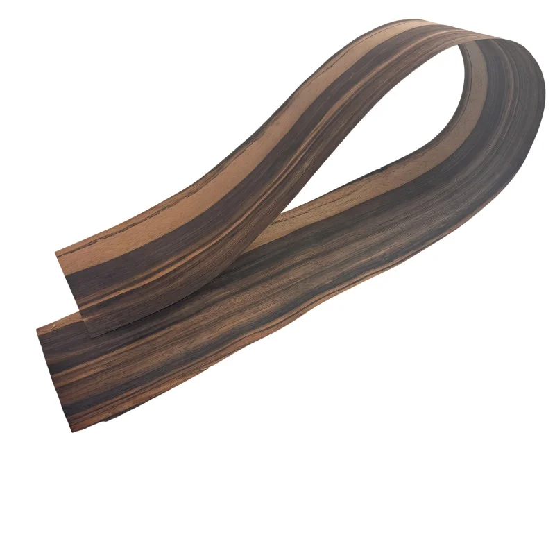 2Pcs Bookmatched Ebony Wood Veneer 0.5mm – Guitar Body Top, Furniture Veneering, Marquetry, Cabinet Trim – 140x15cm
