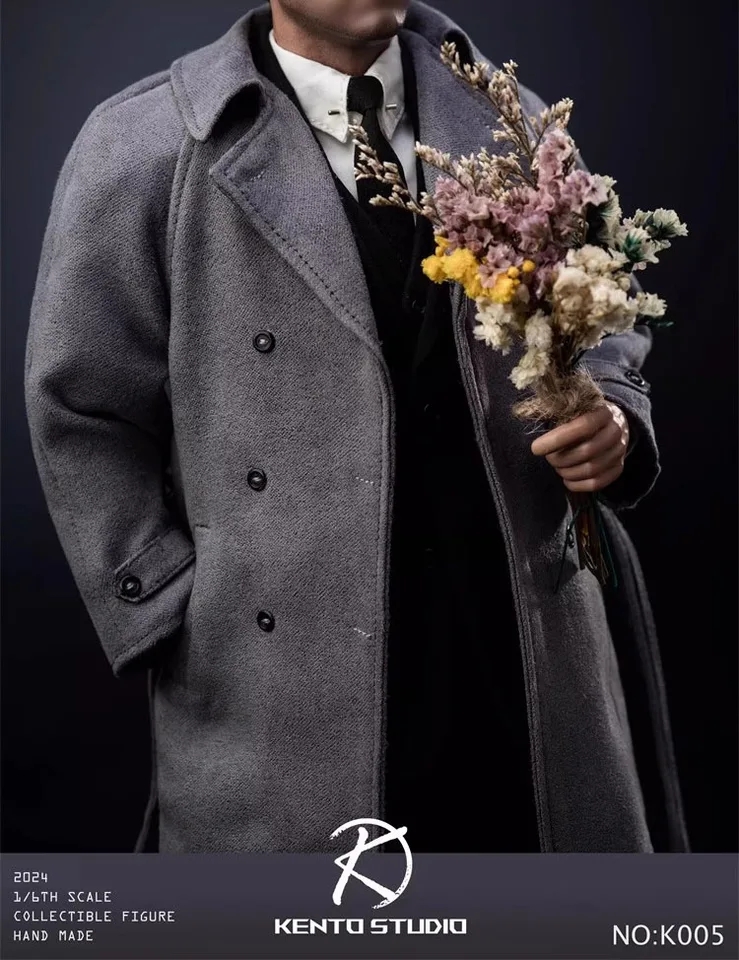 Kento Studio K005 1/6 Male Soldier Grey Coat Black Suit Body Set