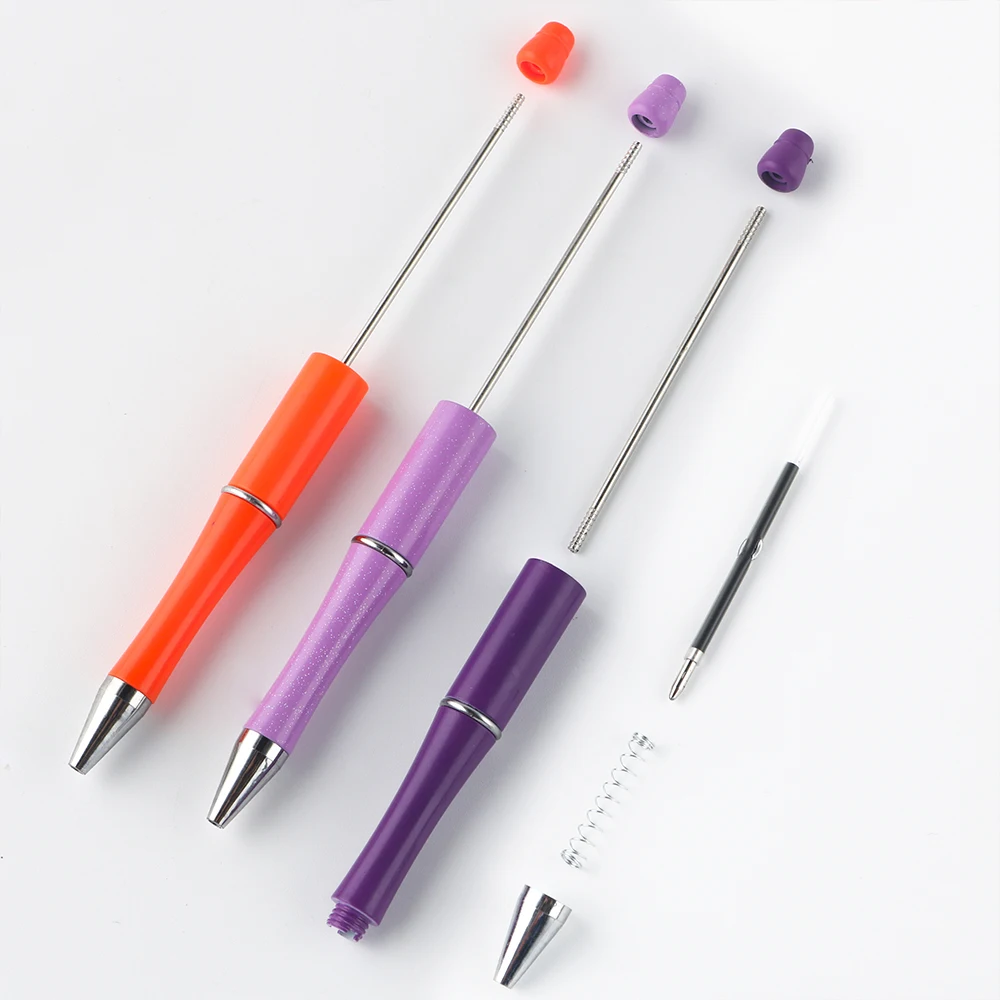 Sunrony 10 قطعة/صندوق قلم بلاستيكي قابل للخرز حبر أسود لتقوم بها بنفسك قلم شخصية مدرسة مكتب الكتابة لوازم القرطاسية الهدايا