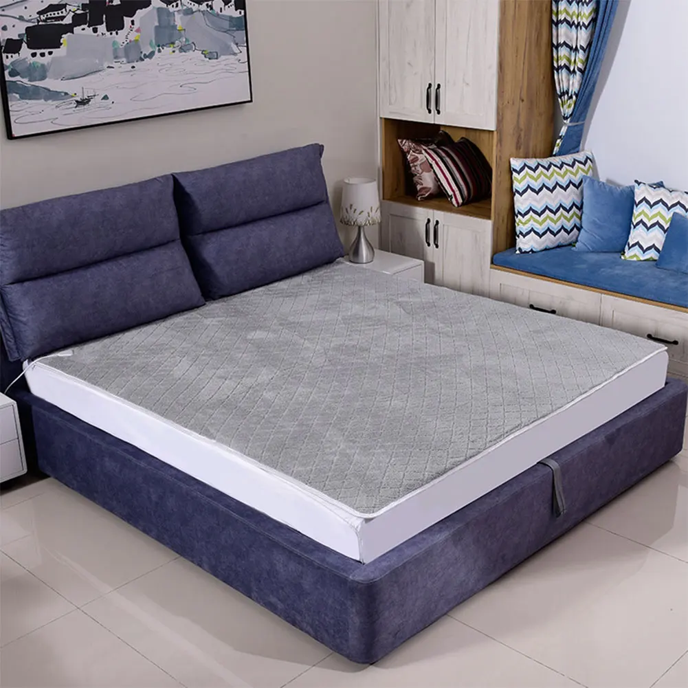 Couverture électrique en peluche Double simple, couverture intelligente en velours, Portable, grise, pour la maison et le bureau