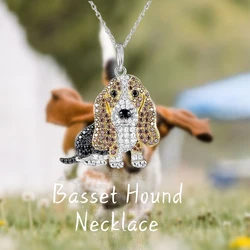 Creative Cute Cartoon Basset Hound Pendant Necklace Exquisite Women's Jewelry Party Accessories Dog Lover Birthday Gift