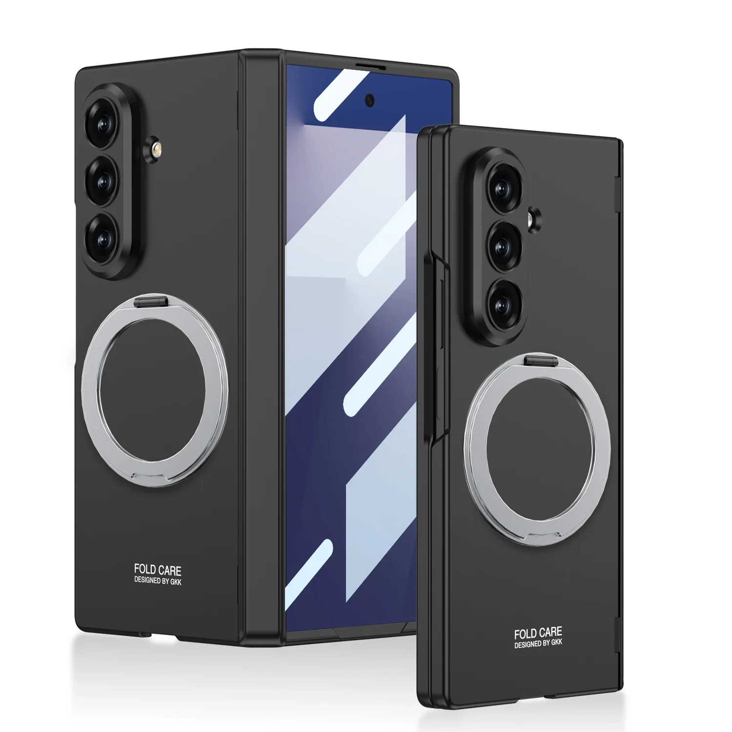 

Magsafe Rotating Bracket Case For Samsung Galaxy Z Fold 7 Skin-feel Matte With Glass Film ZFold7 Magnetic Hinge Protective Cover