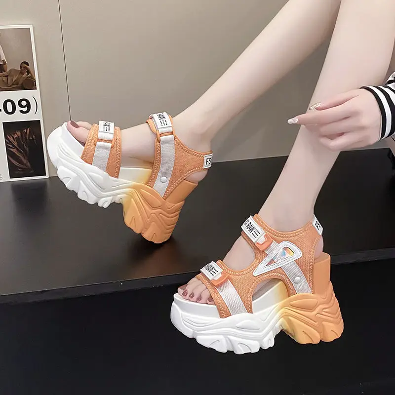 New Summer Ladies Sandals Platform Platform Shoes Casual Heightening Slope With Women\'s High Heels 10cm Women\'s Sports Sandals