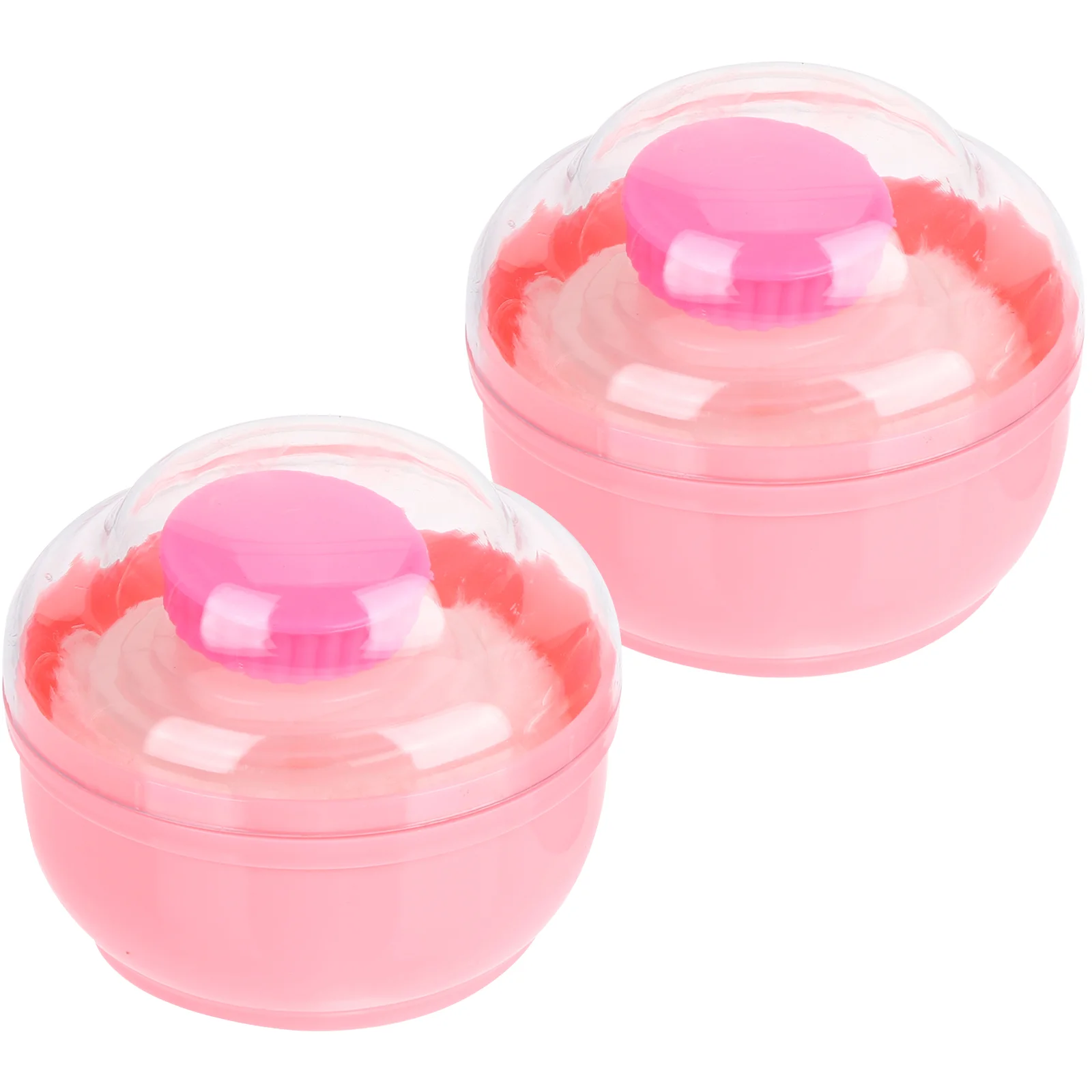 

2 Pcs Powder Puff Box Loose Container with Makeup Applicator Body and Puffs for