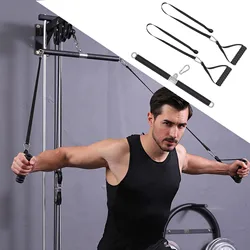 Cuerda para tríceps, máquina de Cable de barra recta, equipo de Fitness, cuerda de agarre manual para remos y tríceps para entrenamiento de fuerza