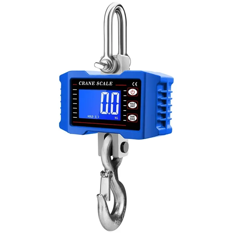 Digital Hanging Scale 1000kg Portable Heavy Duty Crane Scale LCD Backlight 2204lbs Industrial Hook Scales Electronic Weigher