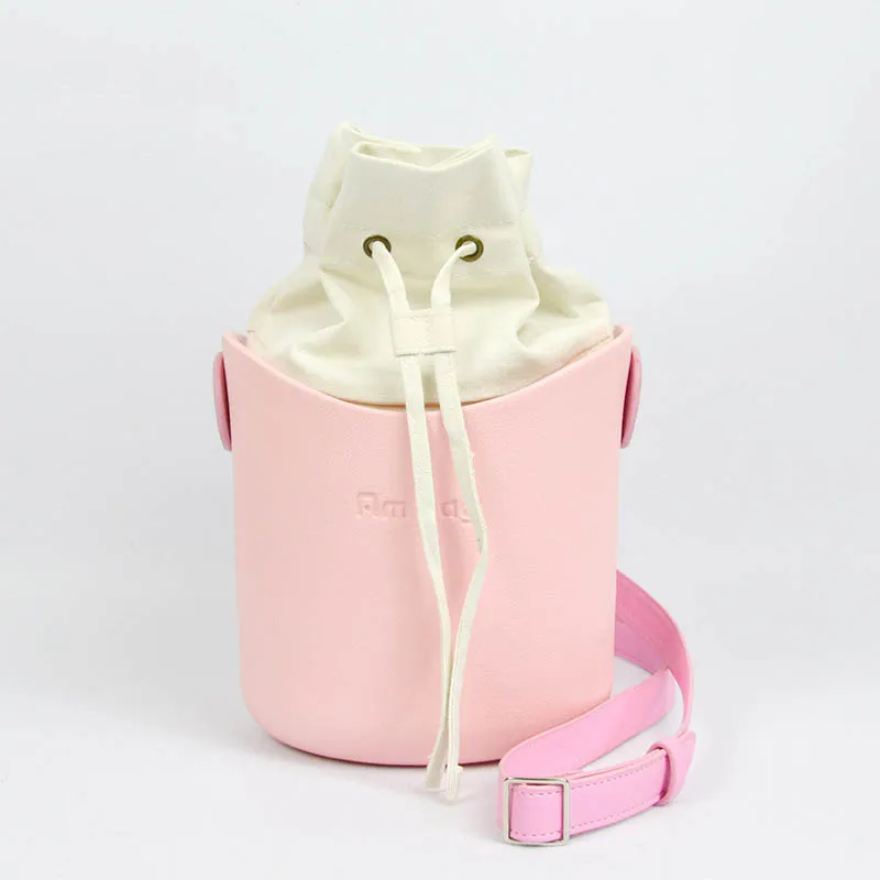 Tanqu New Pure Color Drawstring with Buckle Canvas Fabric Inner Pocket Lining for Obasket Obag Handbag Insert for O Basket O Bag