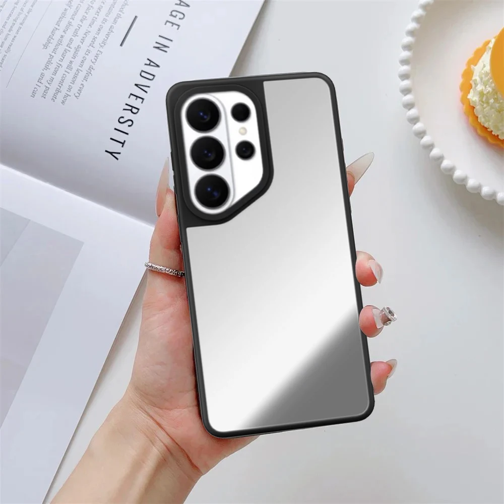 Simple Plain Mirror / Acrylic Magnetic Phone Cover for Samsung Galaxy S23 S24 S25 S26 Ultra S26+ Plus Case