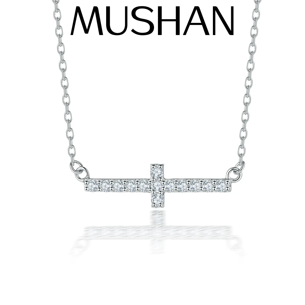 

MuShan Brand Jewelry 925 Sterling Silver Necklace Zircon 5A Solitaire Statement Ladies 18K Gold Plated Premium Jewelry Pendant