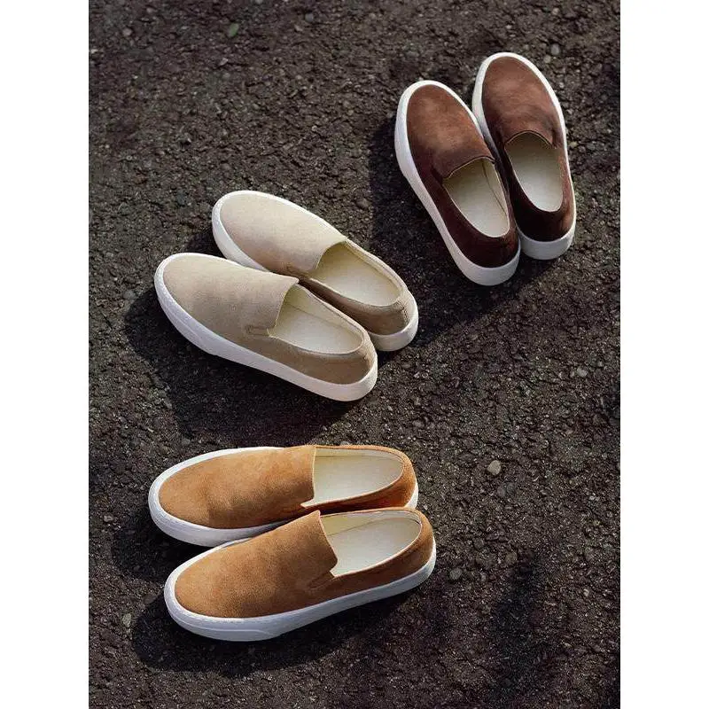 Maxdutti Minimalist Women's Shoes Loafer Shoes Women's Shoes Women's Sneakers And Casual Shoes Suede Maillard Brown Board Shoes