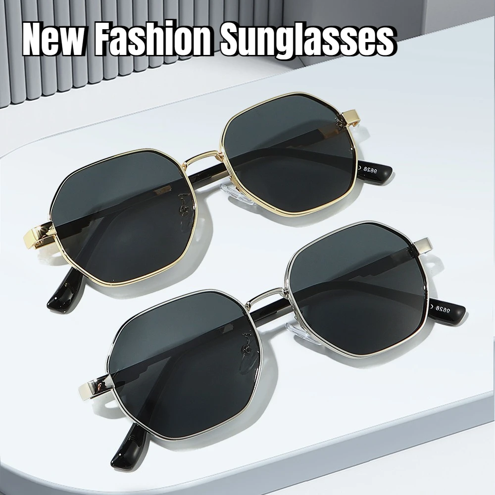 

Men's and Women's Fashion Polygonal Frame Sunglasses Retro Sun Protection Sunglasses Trendy Outdoor Eyewear for Men and Women