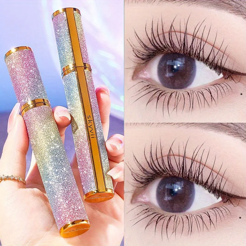 4D Lengthening Waterproof Mascara for Extreme Length & Volume,Black Long Lasting Smudge-proof Eyelash Makeup Cosmetics