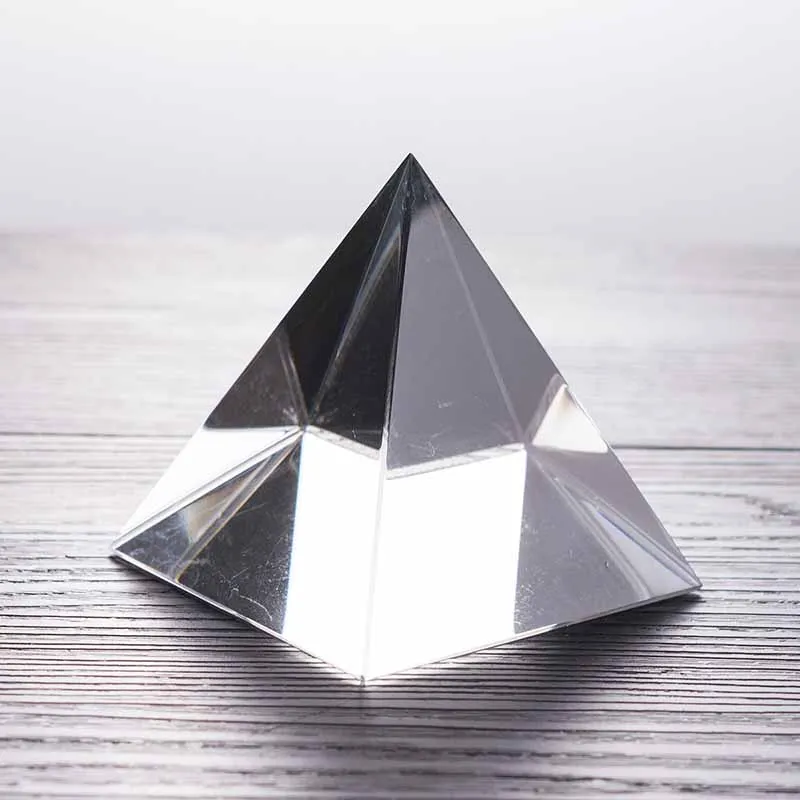 Transparent Crystal Pyramid Ornaments, Paper Town, Creative Gifts, Office Decorations