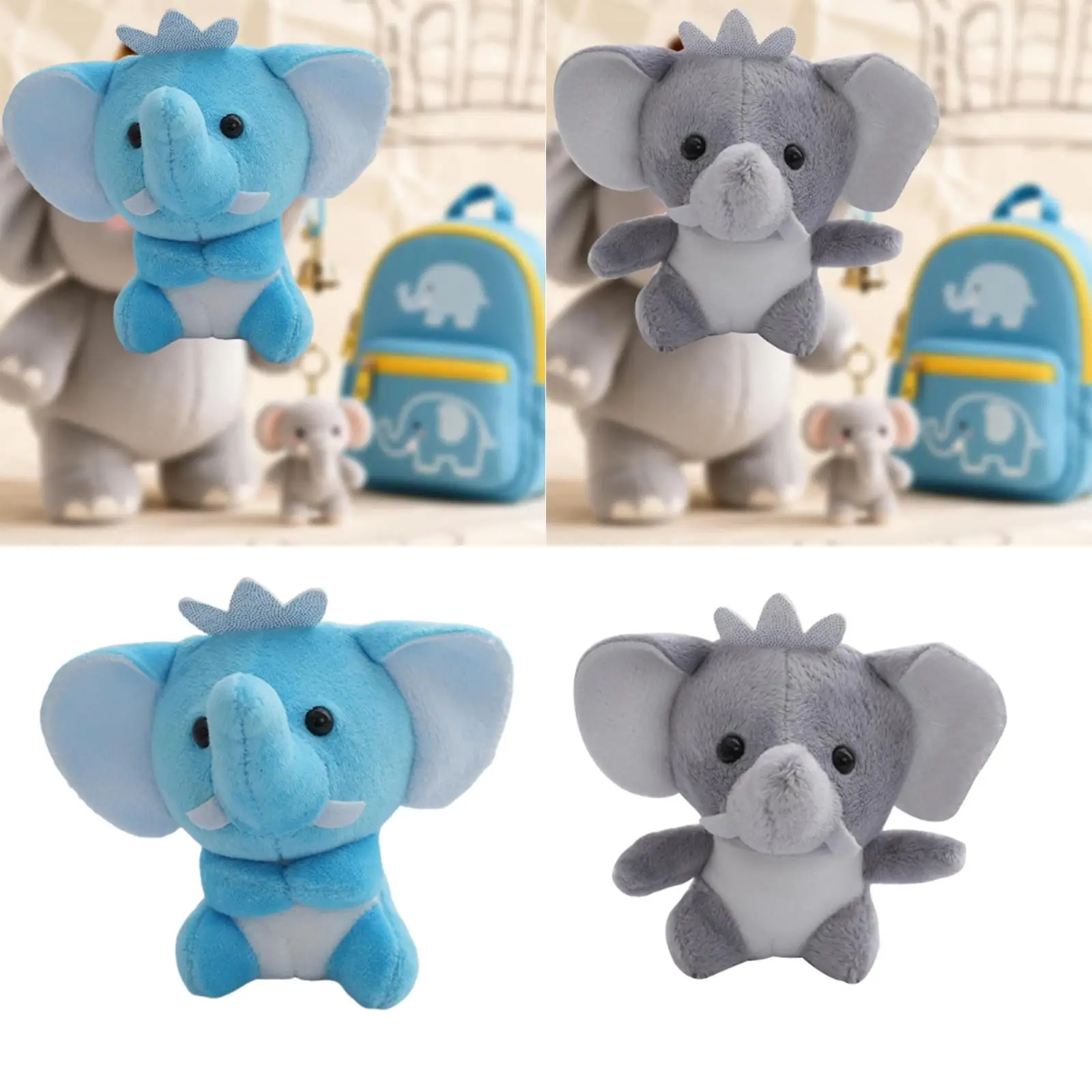 Llavero de Peluche Suave con Forma de Elefante, Mini Colgante de Animal para Bolso, Mochila, Cartera, Regalo, Accesorio para Niños
