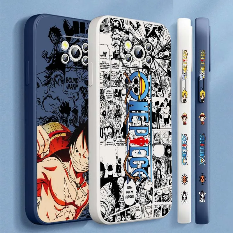 

Comic One PieceLuffy Art Phone Case For Xiaomi Mi Poco X3 X4 X5 X6 M4 M5 M6 F4 F5 F3 GT Pro 5G Liquid Left Rope