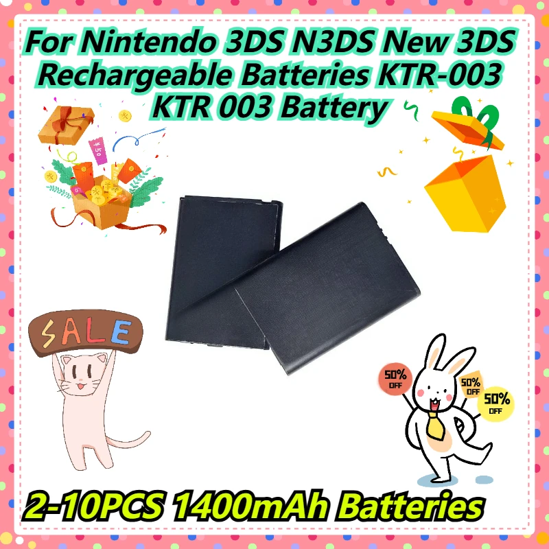

2-10PCS 1400mAh Batteries For Nintendo 3DS N3DS New 3DS Rechargeable Batteries KTR-003 KTR 003 Battery