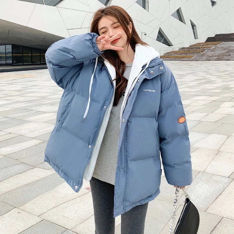 2023 Winter Jacke Frauen Dicke Warme Unten Baumwolle Mantel Weibliche Mode Lose Mit Kapuze Parkas Casual Outwear