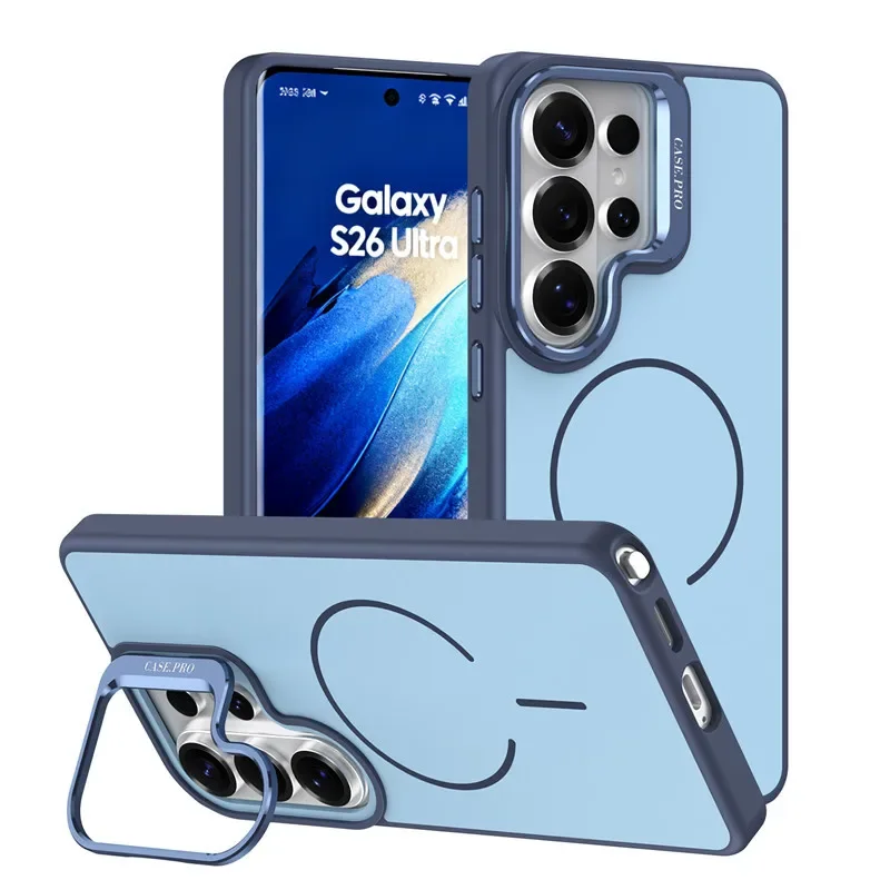 

Back Magnetic Charging Phone Case for Samsung Galaxy S26 Ultra S25 S24+ A16 A17 A26 A34 A35 A36 A52 A54 A55 A56 with Lens Stand