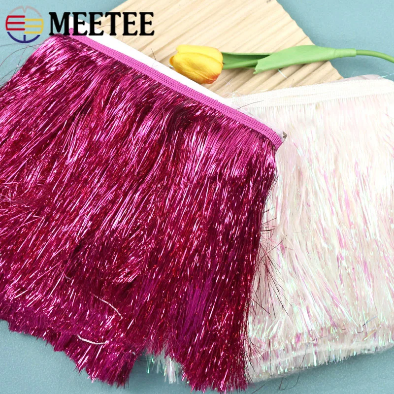 

5/10Meters 10/15/20cm Shiny Lace Trim Tassel Fringes for Sewing Clothes Latin Dress Christmas Decor Fringe Tassels Accessories