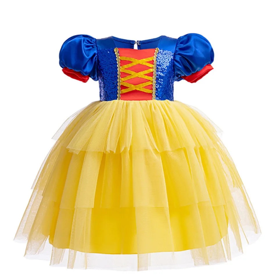 Kids Snow White Dress Up Fancy Dress Girls Cosplay Princess Costume Children Birthday Carnival Christmas Party Holiday Clothes