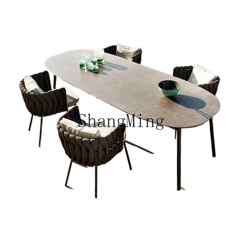 

SM light luxury outdoor tables and chairs courtyard outdoor leisure rattan chair three-piece table and chair combination