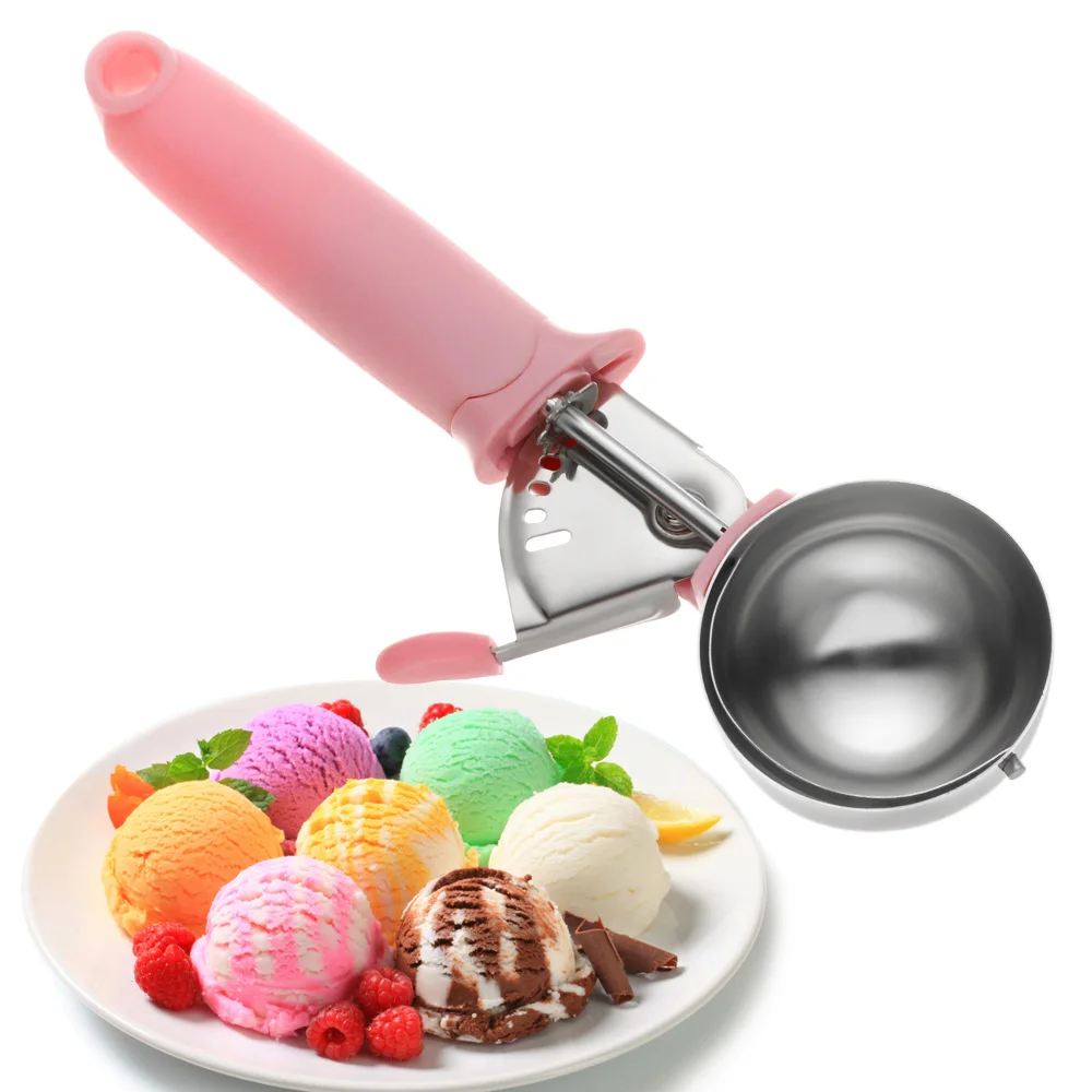 Image of Schwarz rosa Eis schaufel neue Edelstahl Melone Frucht Baller Eisball Maker