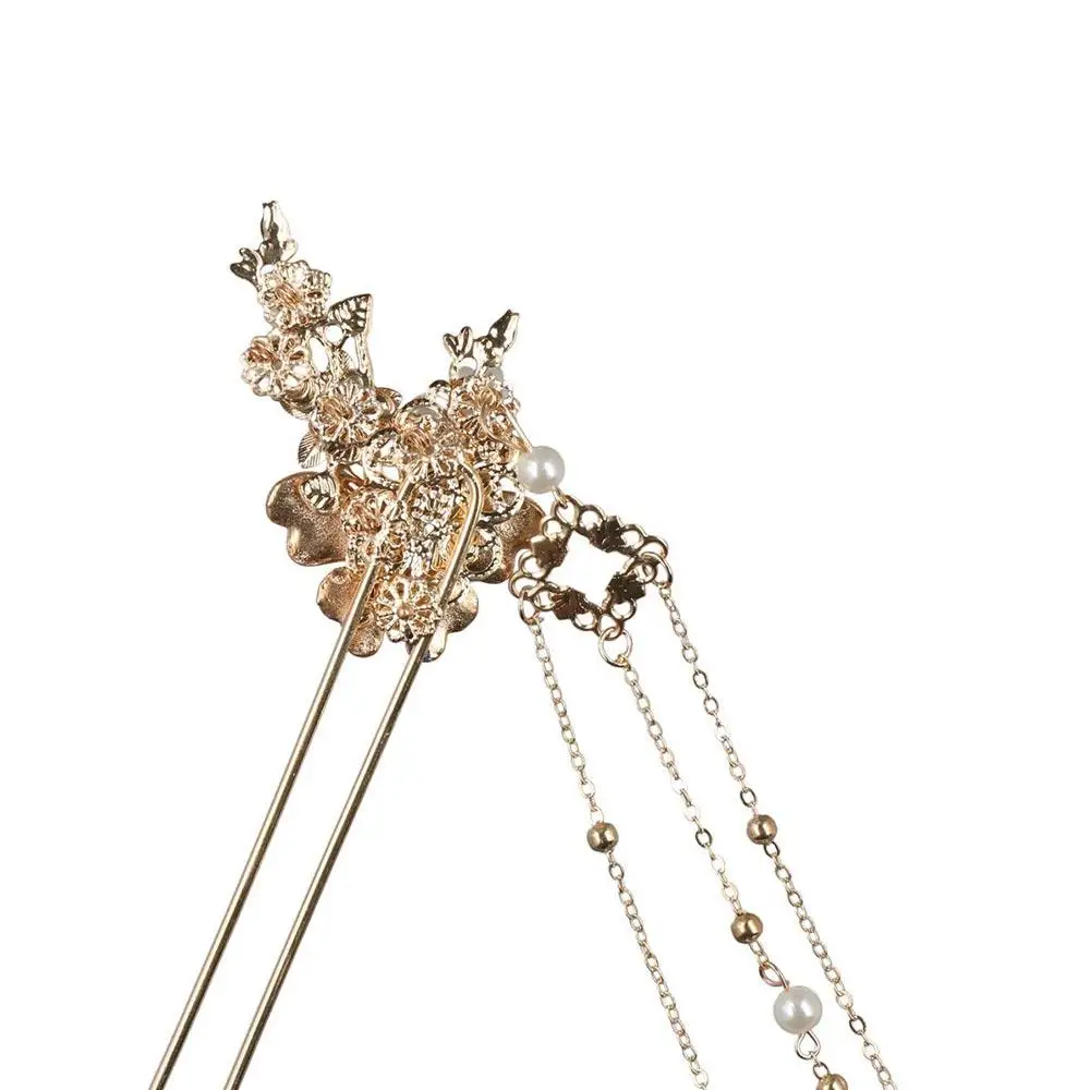 

Ancient Style Flower Chinese Style Hairpin Set Pearl Earring Hanfu Hair Stick Hair Chopstick Hair Comb Cheongsam