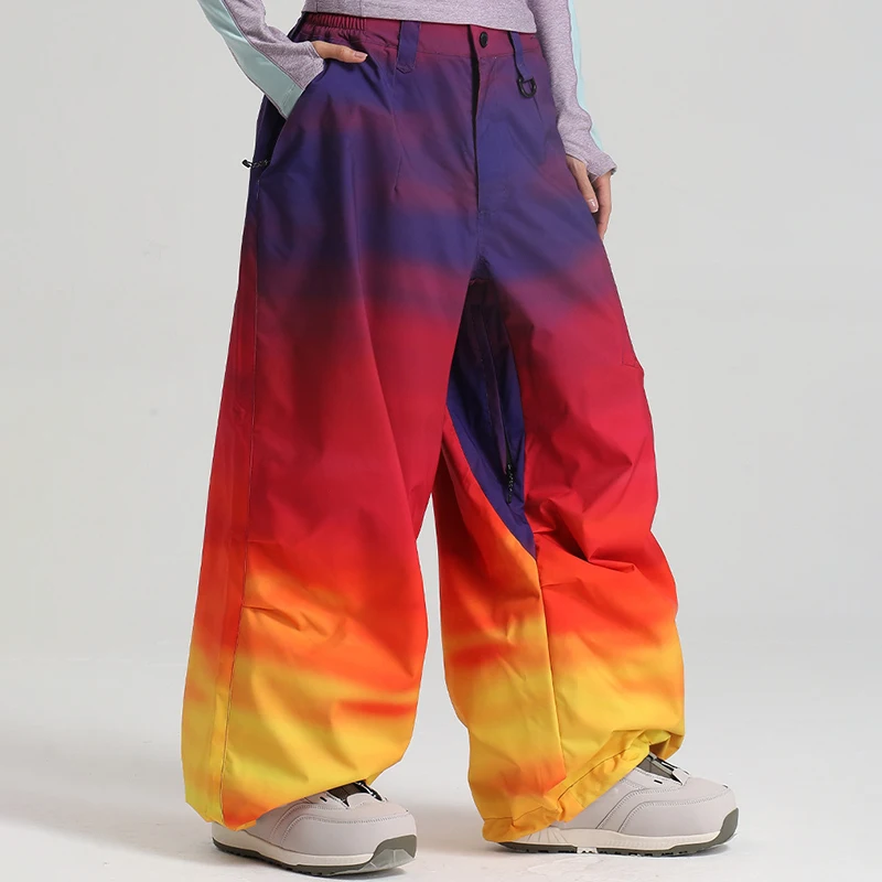 Outdoor Mountain Man Skiing Trousers Winter Sport Loose Women Snow Pants Waterproof Motorcycle Male Snowboard Clothes