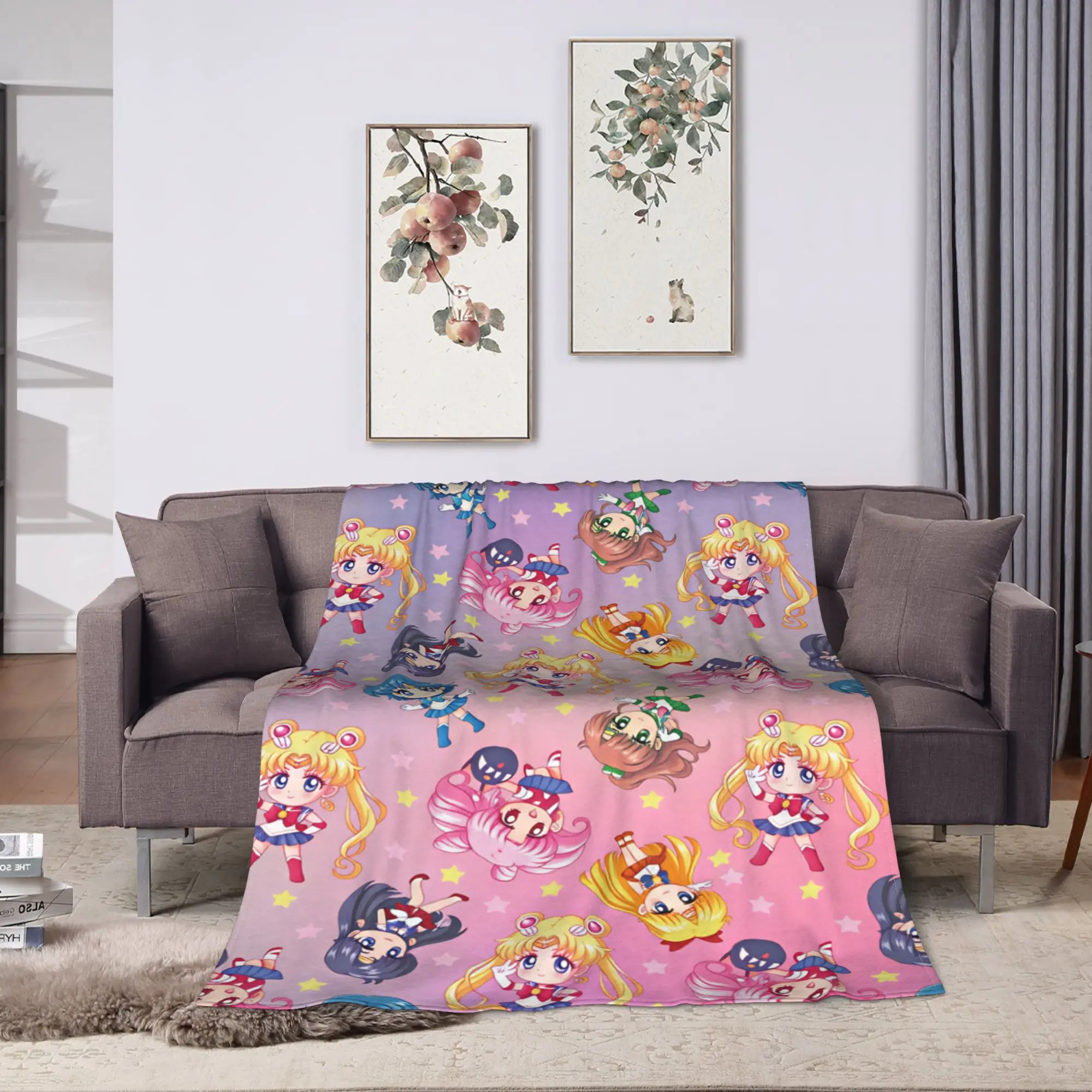 Warm Soft Blanket Travel S-Sailor M-Moon Anime  Bedding Throws  Flannel Bedspread For Outdoor Fashion Sofa Bed Cover