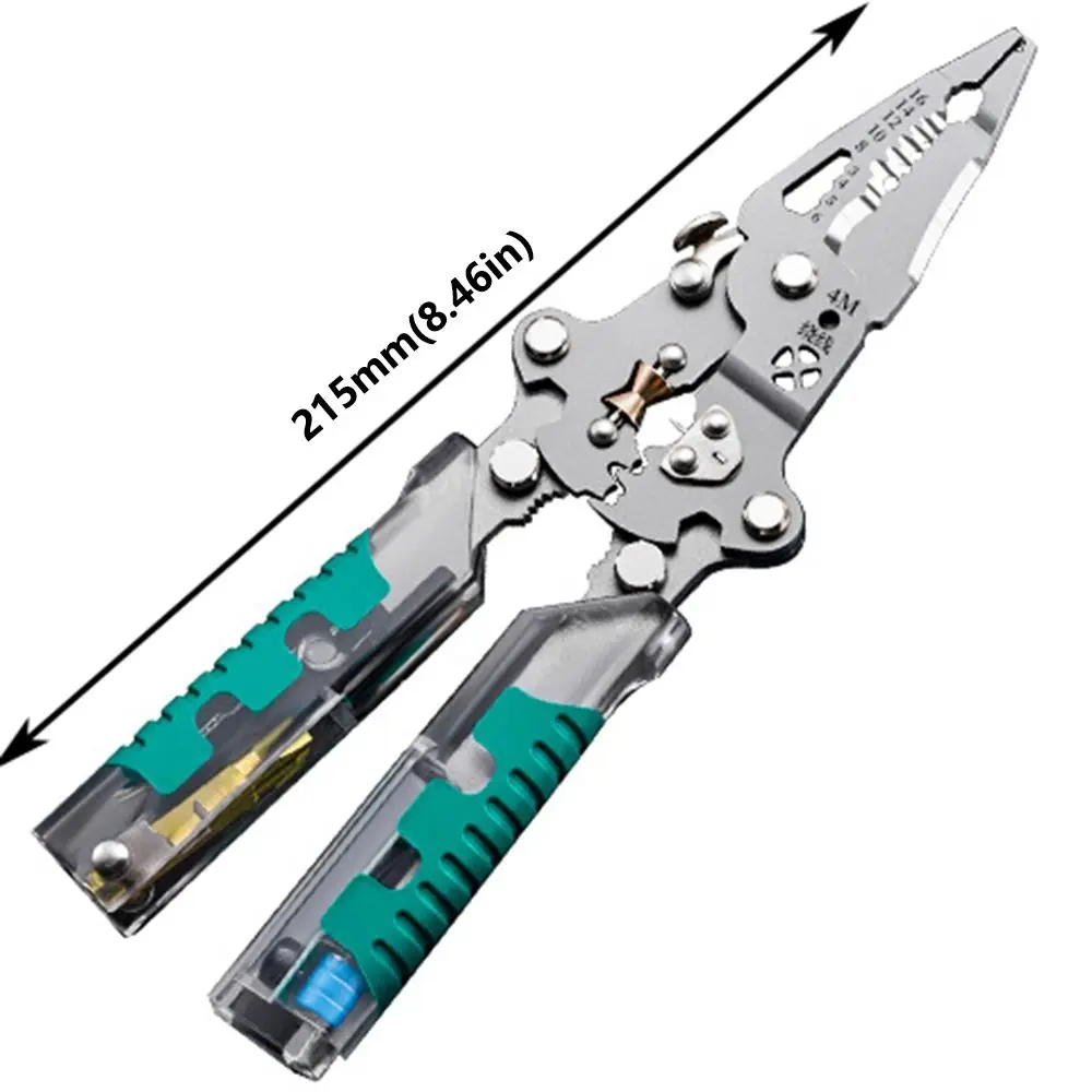 Multifunctional Foldalbe Wire Stripping Pliers with Voltage Test Folding Voltage Test Pen Safe Thickened Electrician Pliers