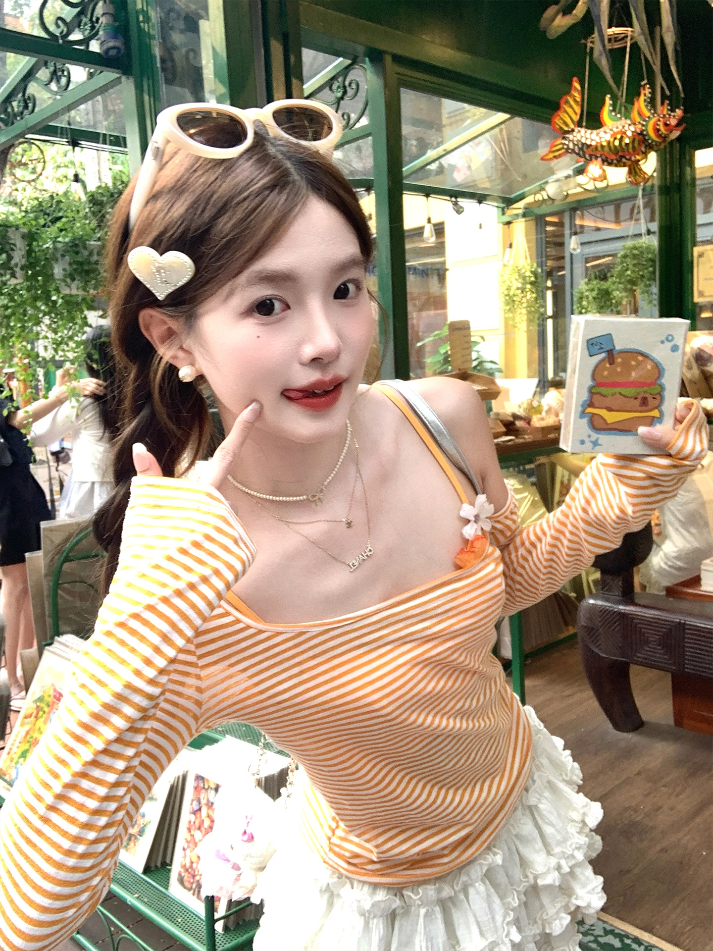 Acaine Summer Women's Striped Sun Protection  Halter Neck Two-Piece Set Salt Spray Soda Korean Style Stripe Pattern