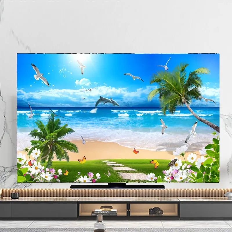 GoodTop TV Cover Dust Cover Cover Towel 43 Inch 55 Inch 50 Inch 65 Inch Hanging LCD Cover Multi-size Universal Decoration