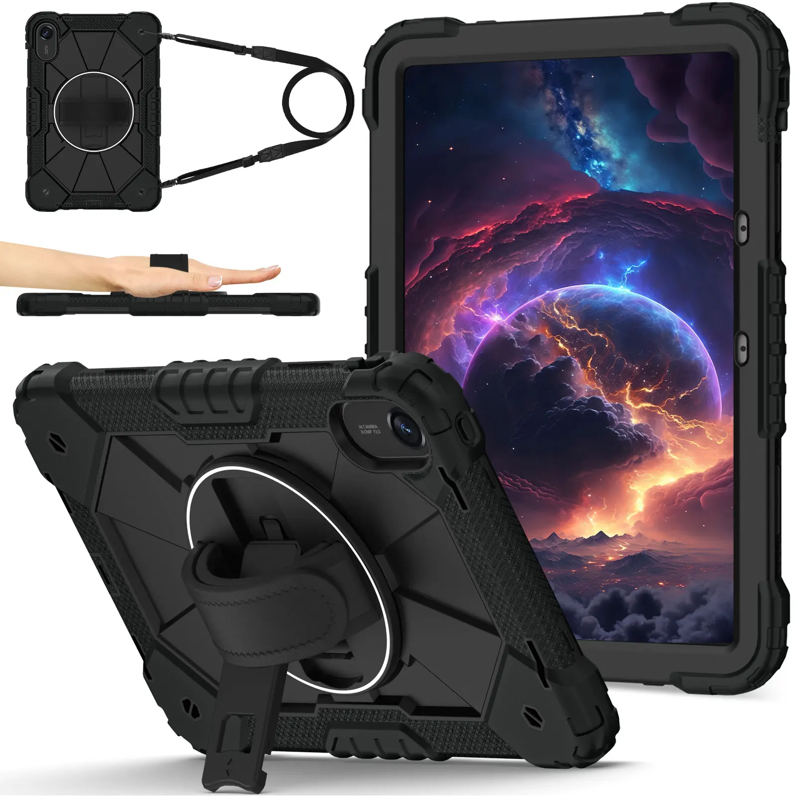 

3 in 1 Hand & shoulder Strap Rotatable Kickstand Rugged Protective Case for Xiaomi Redmi Pad 2 11 inch 2025