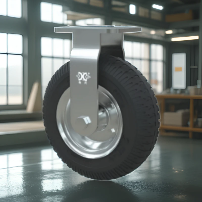 

1PC 8-Inch Heavy Duty Inflatable Rubber Caster Wheel - Directional/Pneumatic Service Cart Wheel for Hotel Luggage Trolleys