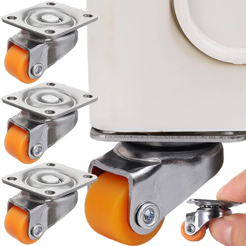 Universelle Mini-Möbelrollen Geräuschlose Schwenkbare Rollen 360° °   Drehbare Gummirollen für Geräte-Aufbewahrungsboxen