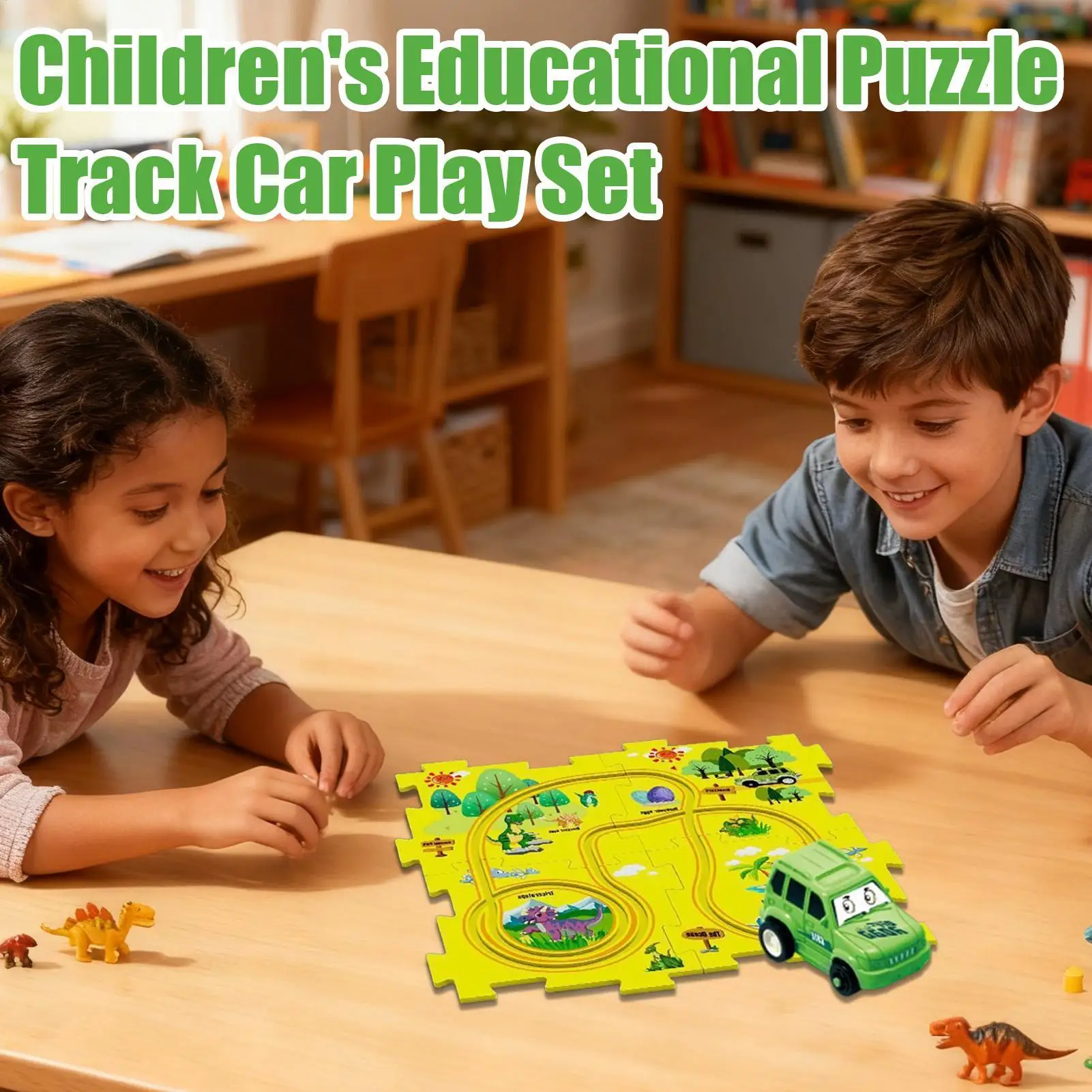 Puzzle Race Track Battery-Operated Educational Toy Puzzle Racer Kids Car Track Set For Kids Christmas Boys Children Learning